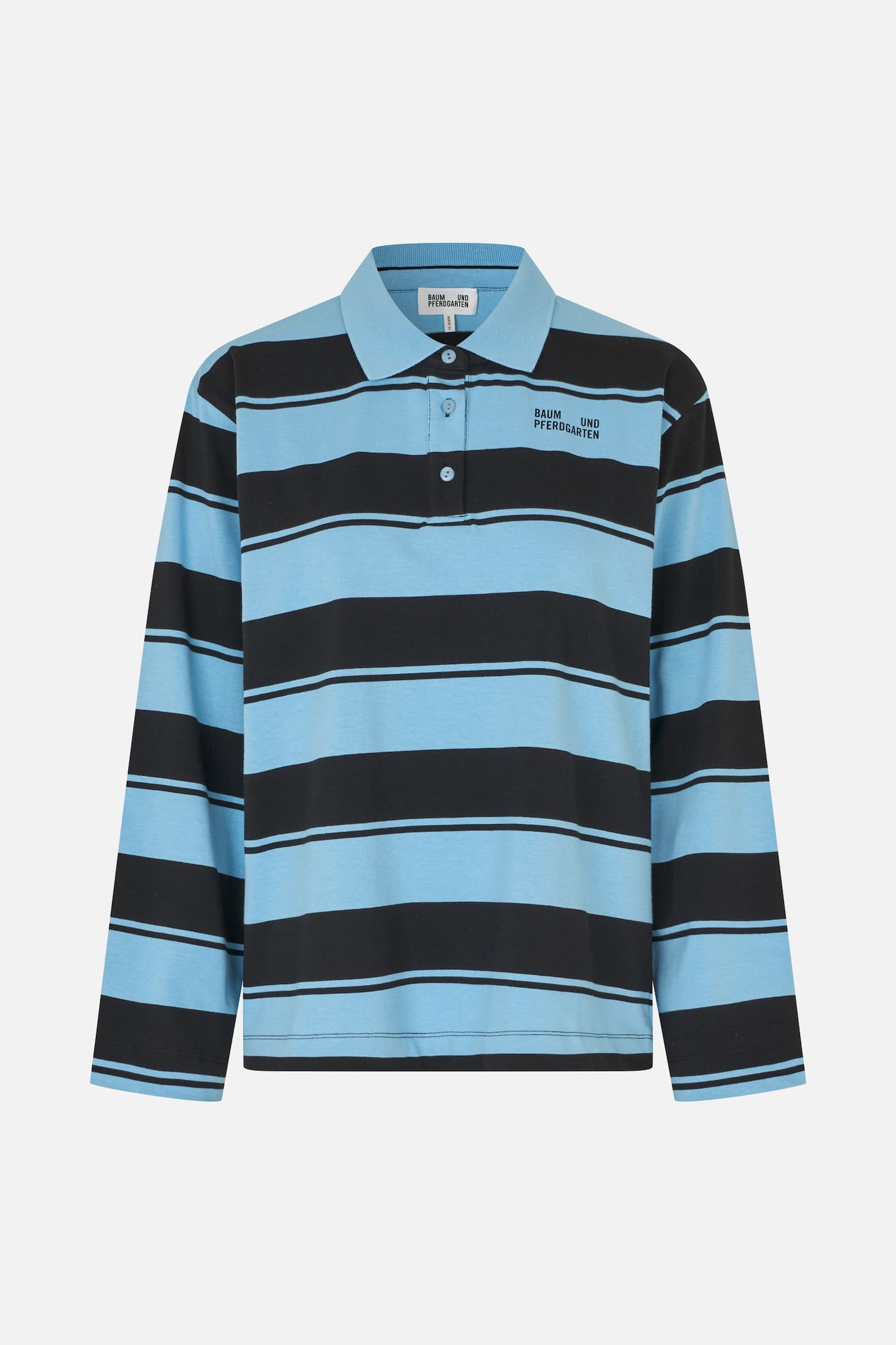 Blue ad Black stripped long sleeve polo