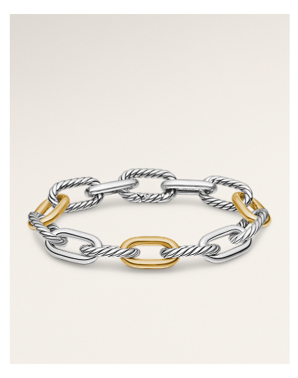 DY Madison® Chain Bracelet Sterling Silver with 18K Yellow Gold, 11mm