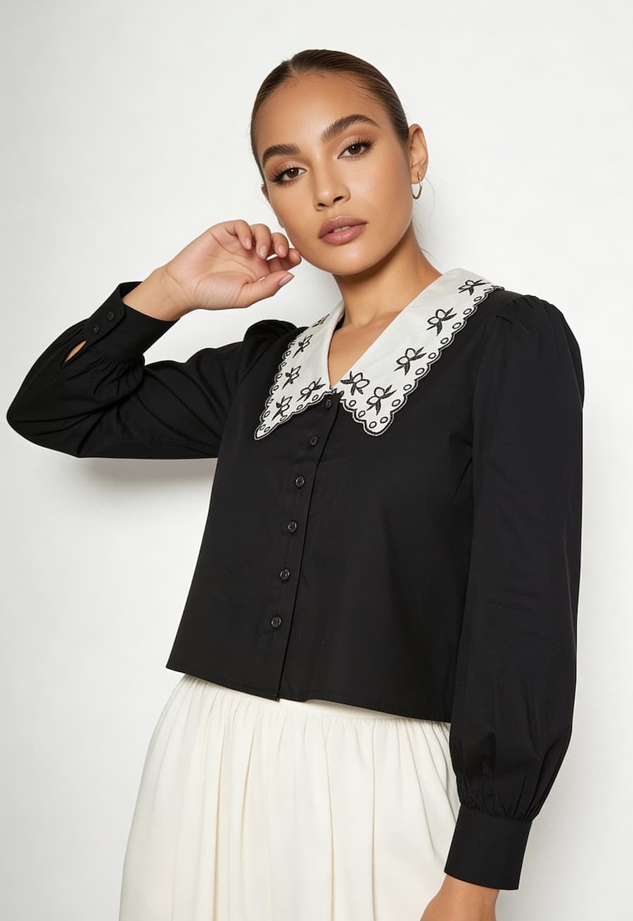 black & white top