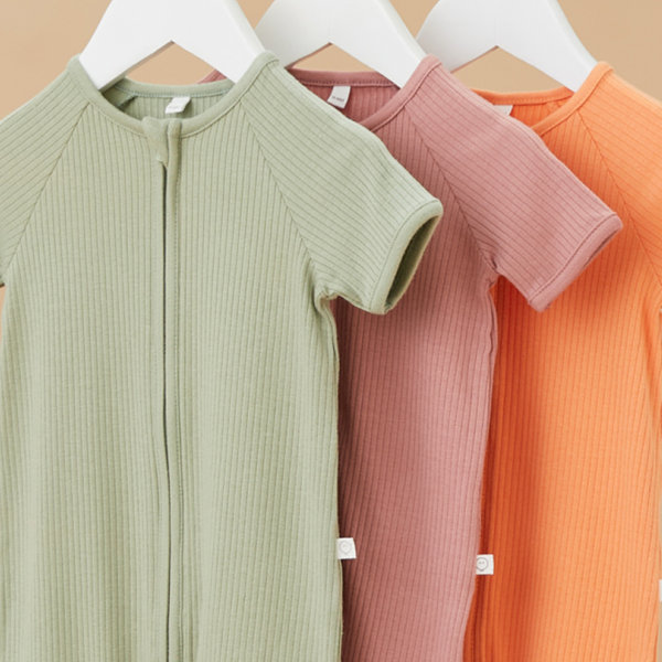 Ribbed Zip Summer Pajamas