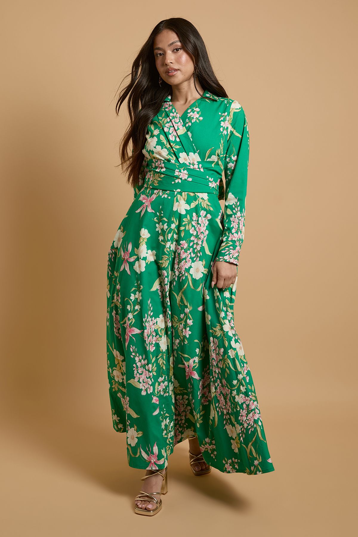 Petite English Rose Garden Shirt Dress