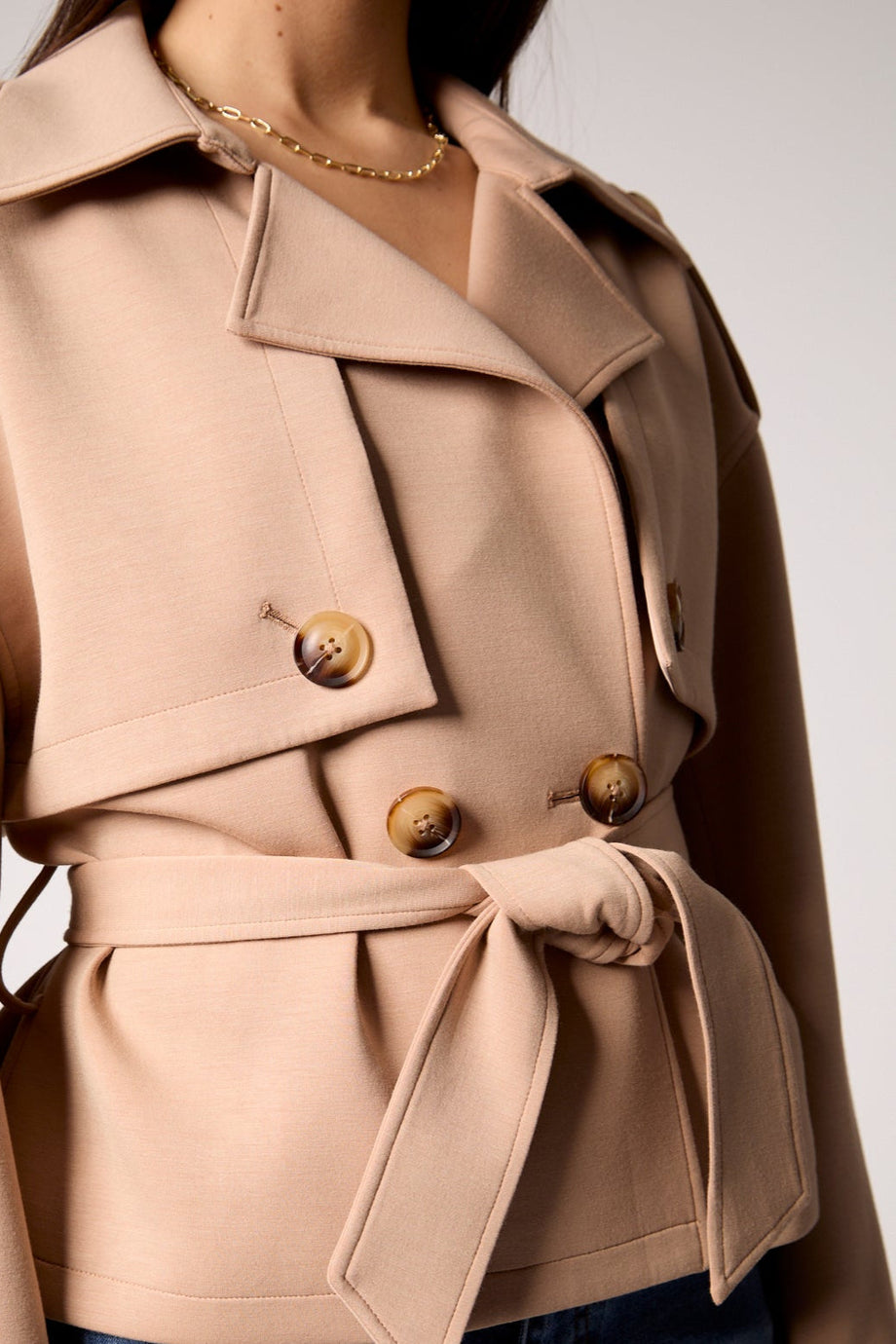 Charli Cropped Scuba Trench