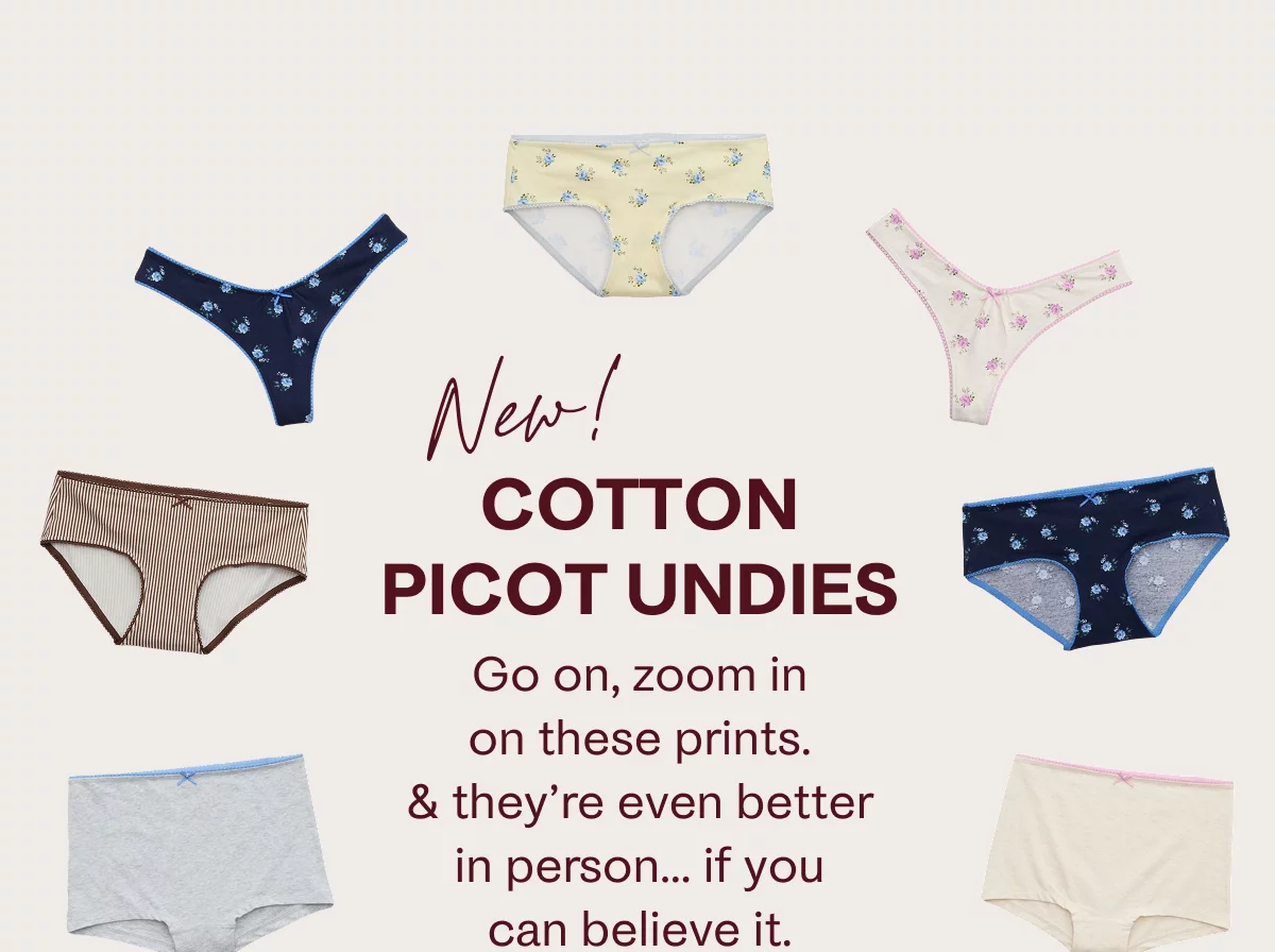 New! Cotton Picot Undies | Go on, zoom in on these prints. & they're even better in person... if you can believe it. 