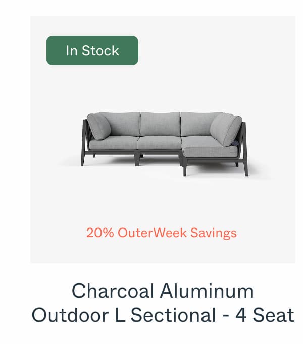 Charcoal Aluminum Outdoor L Sectional - 4 Seat