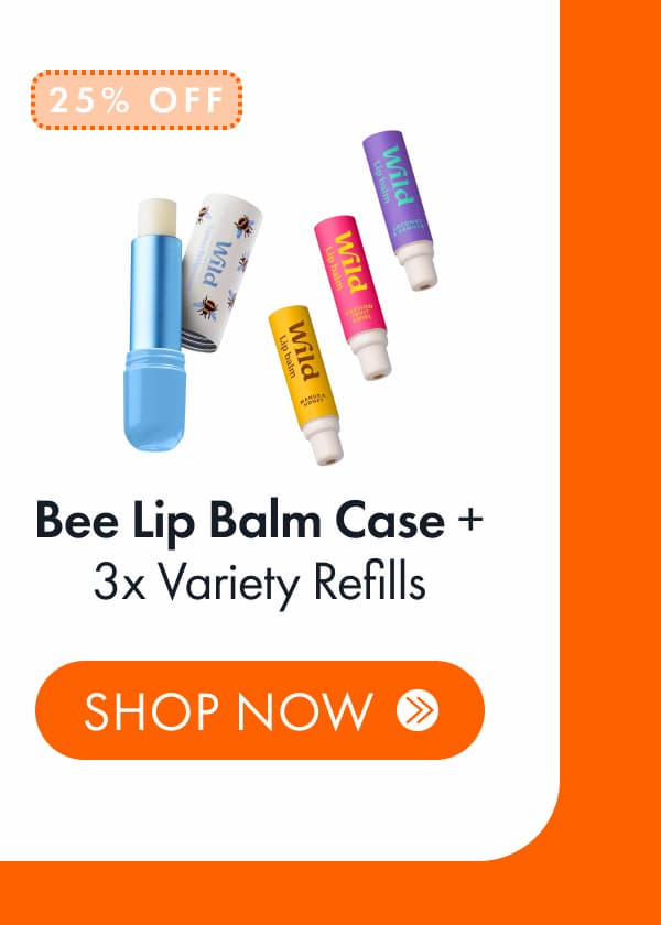 Bee Lip Balm Case + 3x Variety Refills