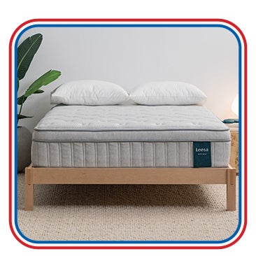 Leesa Oasis Chill 13.5-inch Euro Top Medium Firm Hybrid Mattress, Full