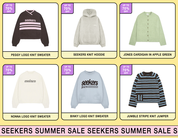Knitwear Sale Starts at Midnight