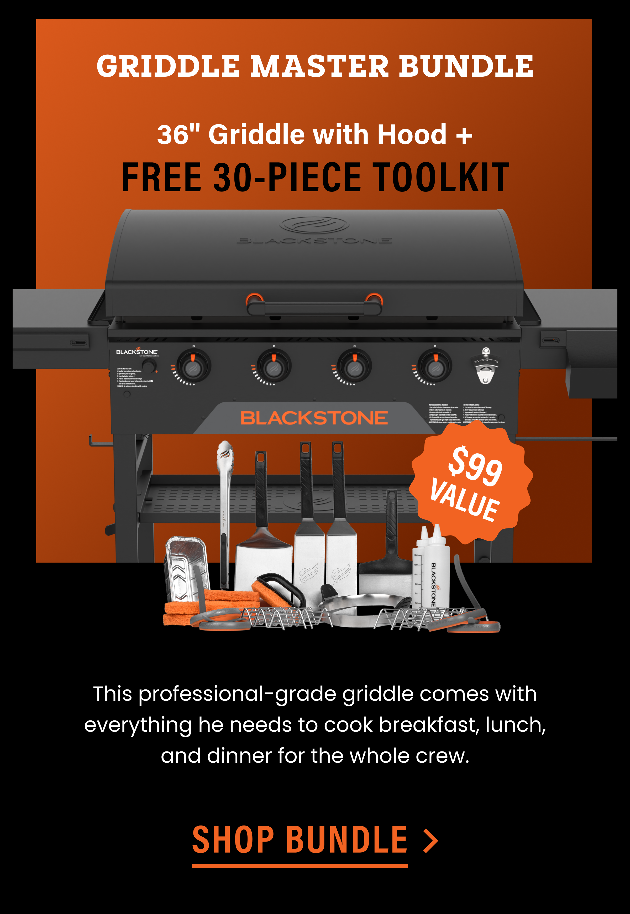36" Griddle with Hood Bundle