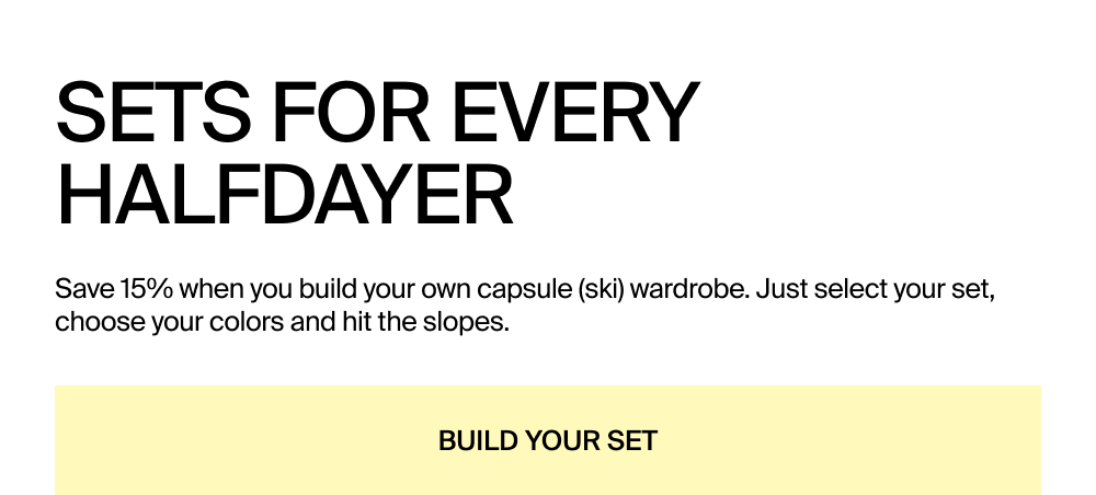 Save 15% on Halfdays sets