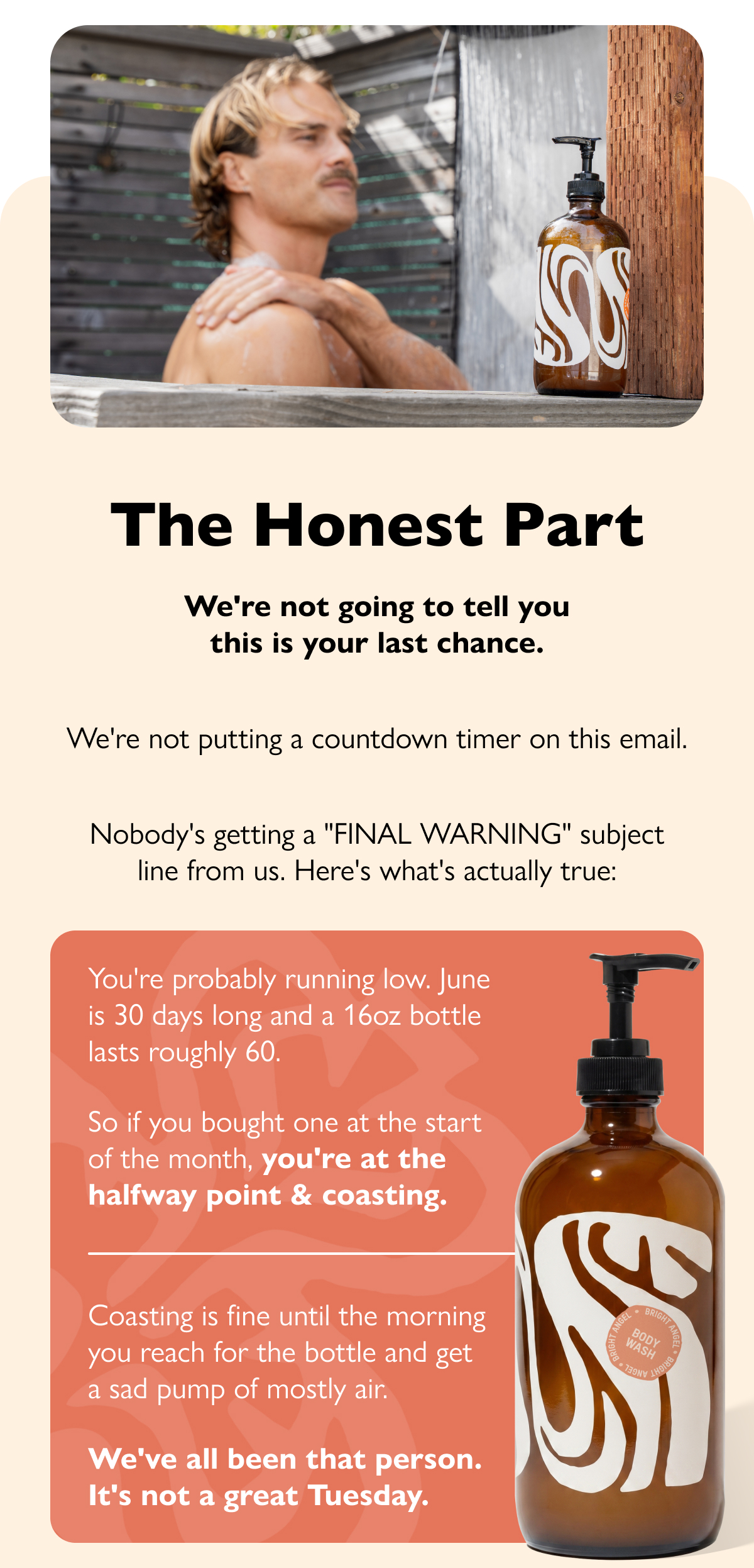 The Honest Part We're not going to tell you this is your last chance. We're not putting a countdown timer on this email. Nobody's getting a 