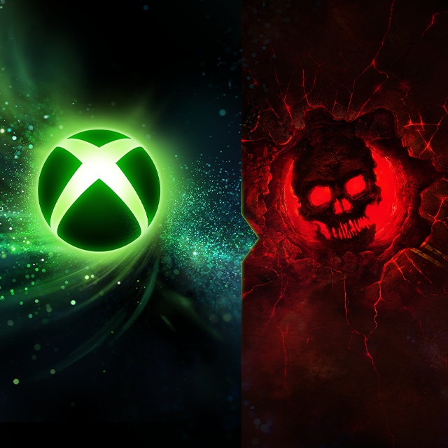 Key art promoting the Xbox Games Showcase followed by Gears of War: E-Day Direct.