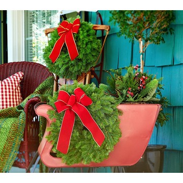 Del. Week 12/15 Set of 2 Fresh Balsam Mini Wreaths by Valerie
