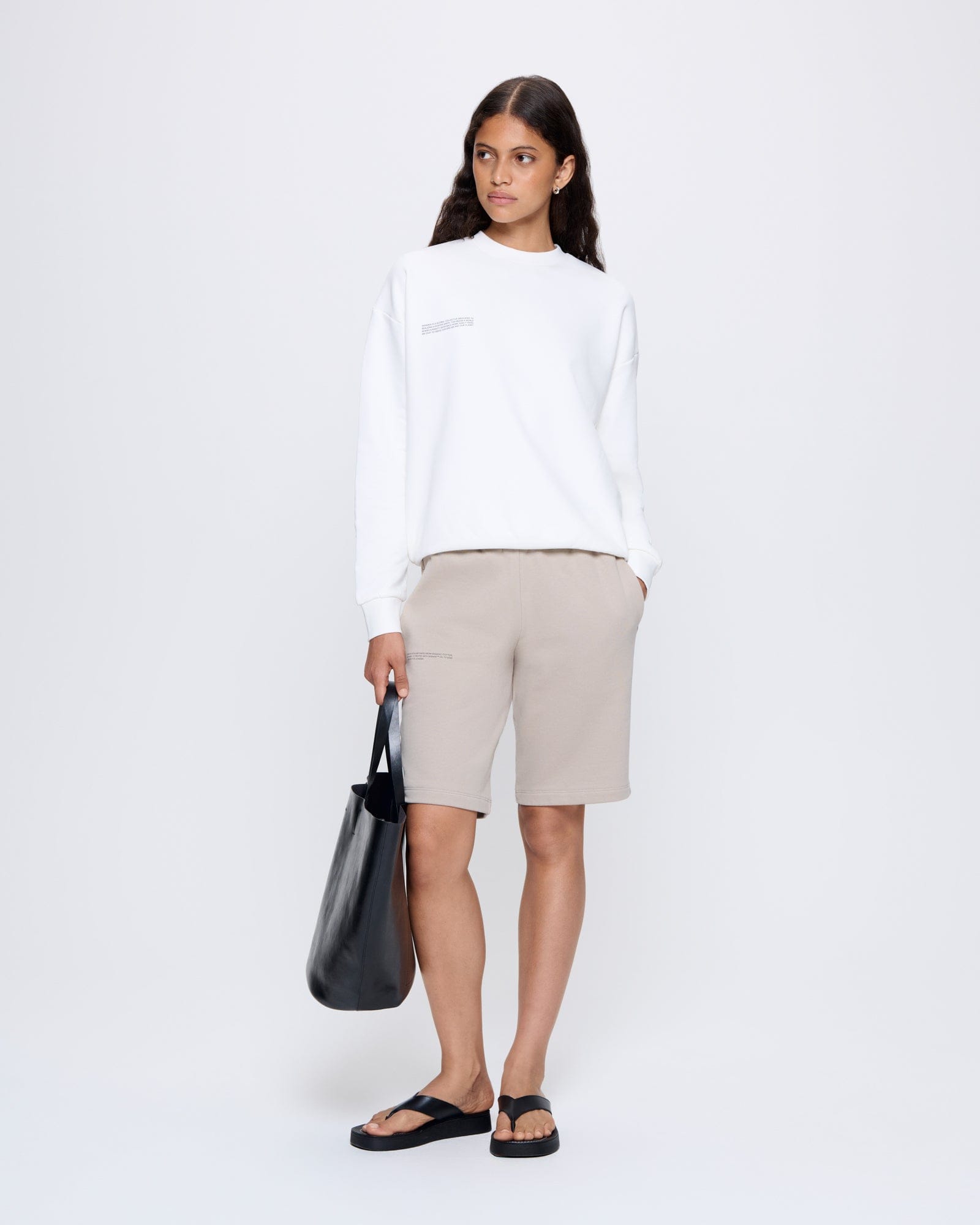 Image of Womens 365 Midweight Long Shorts—stone