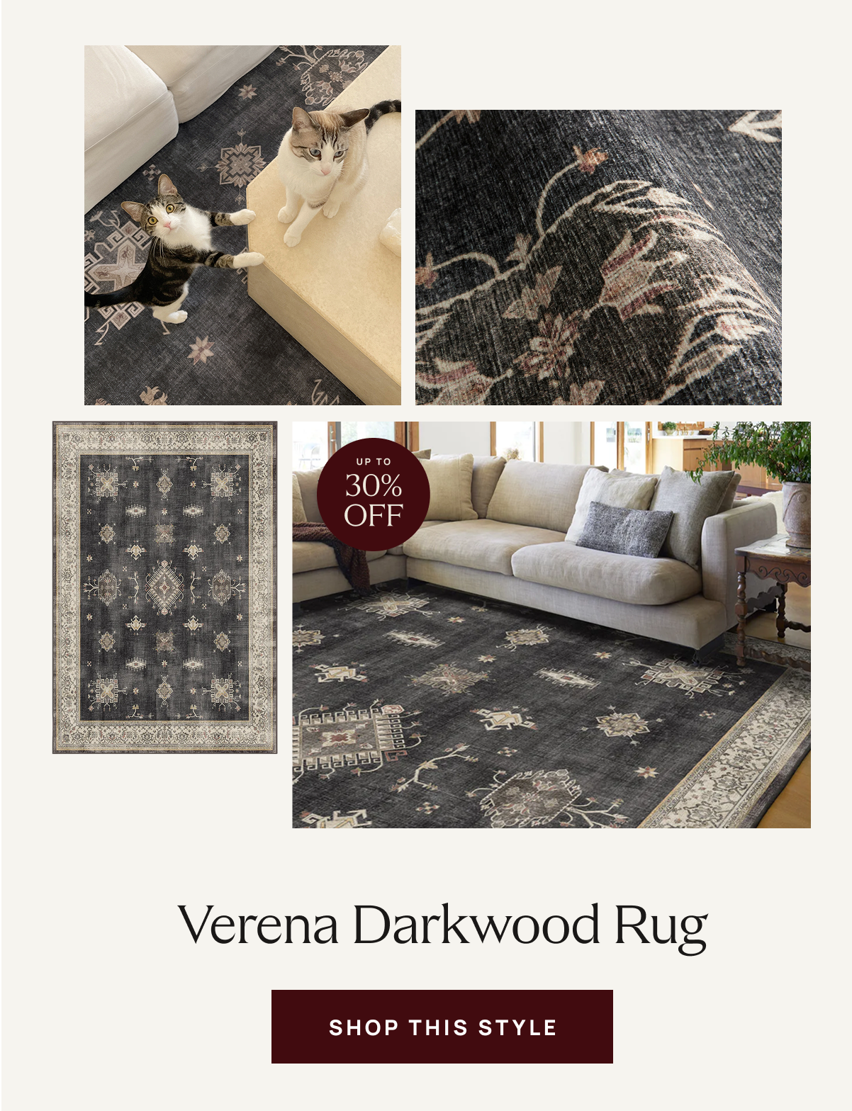 Verena Dark Wood Rug | Shop The Sale