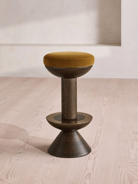 Lennie Barstool, Velvet, Mustard