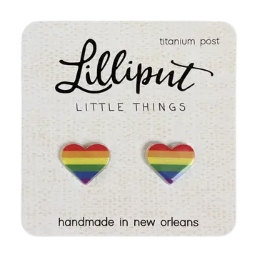 Image of Rainbow Heart Pride Earrings