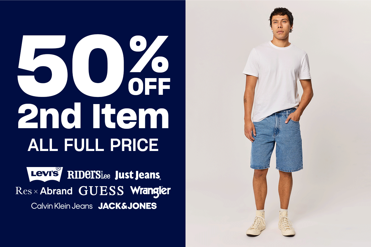 50% Off 2nd Item. All Full Price.