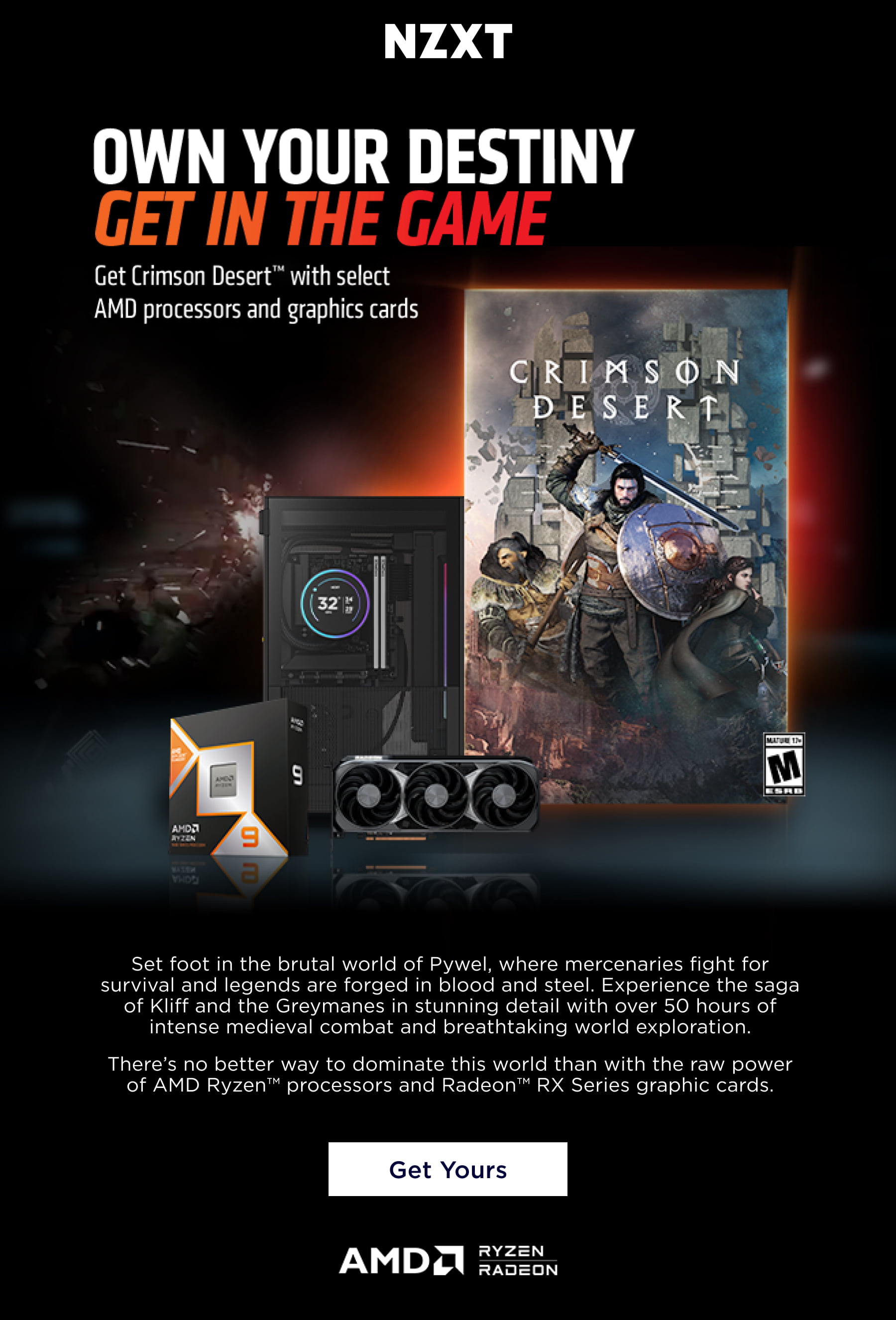get crimson desert with select amd prrocessors and graphics cards - get yours