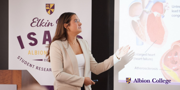 A Student Presents at the Elkin R Isaac Student Research Symposium