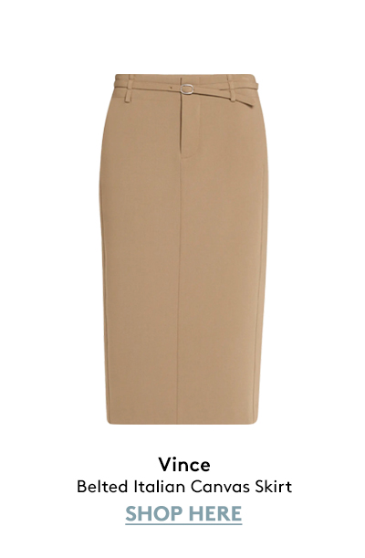 Belted Italian Canvas Skirt