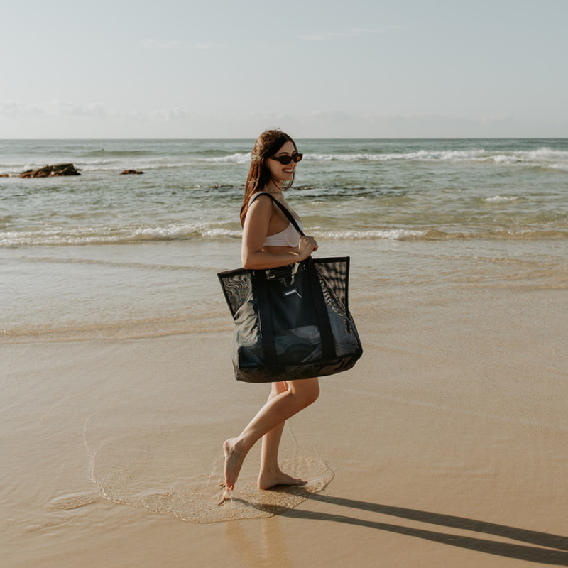 Image of Beach Hauler™ - Mini Mesh Beach Bag – Deep Sea