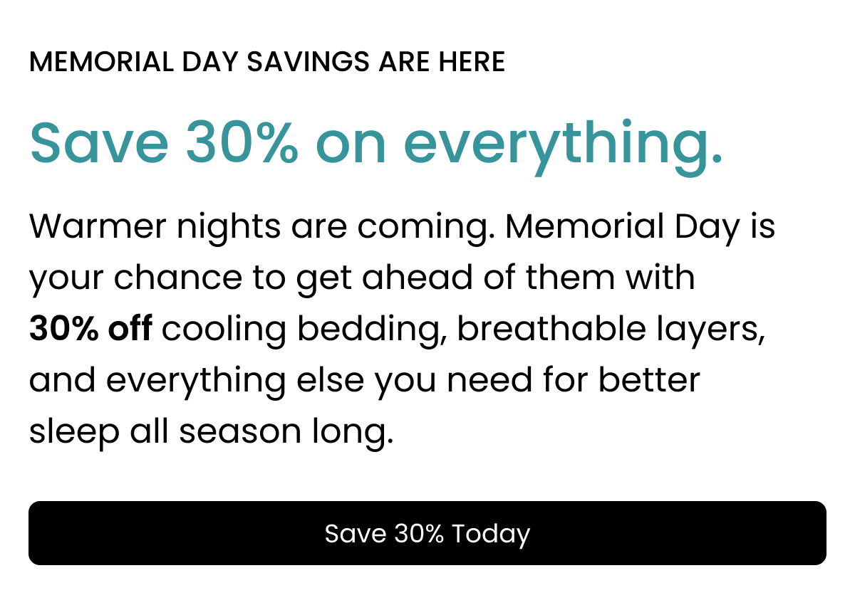 Save 30% during Memorial Day Sale
