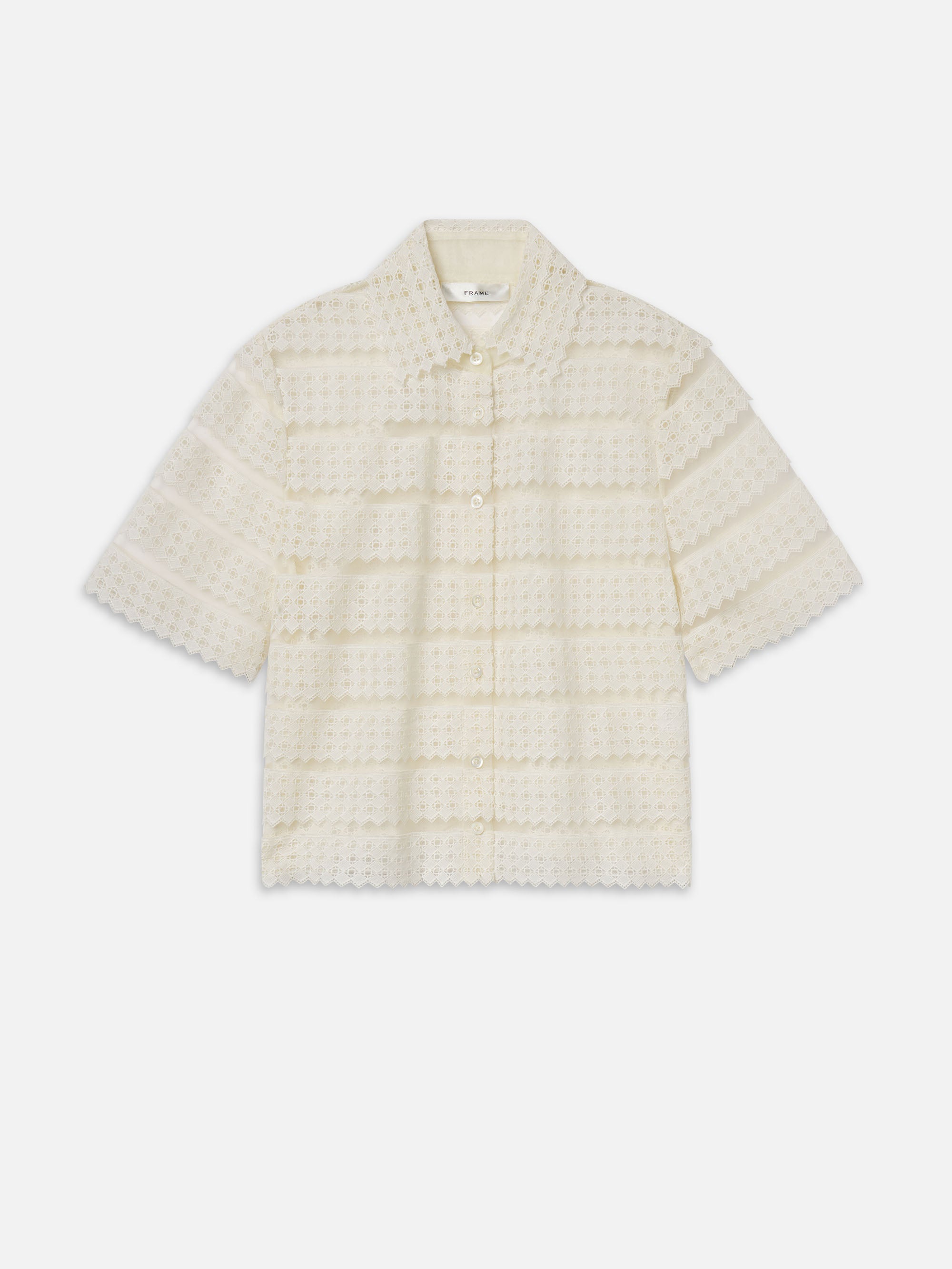 THE LATTICE CROCHET BLOUSE IN CREAM