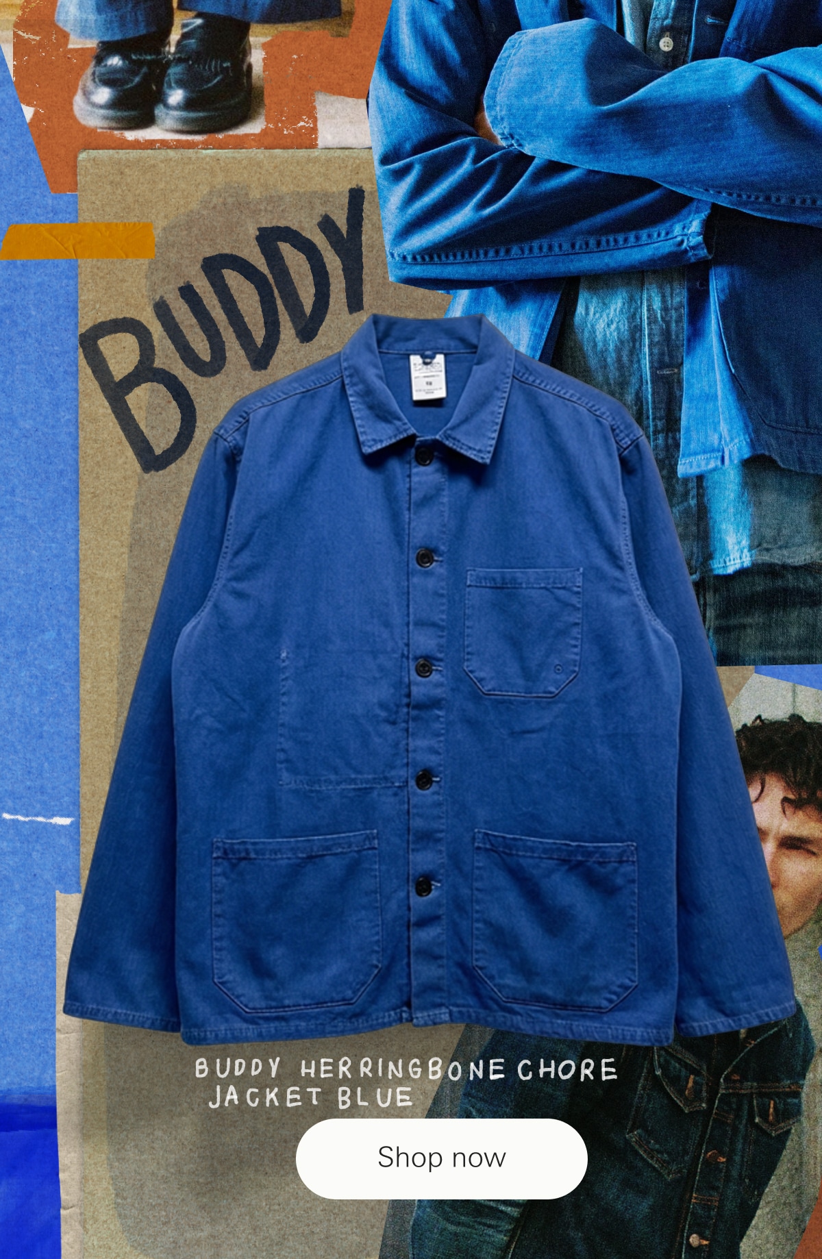 Buddy Herringbone Chore Jacket Blue