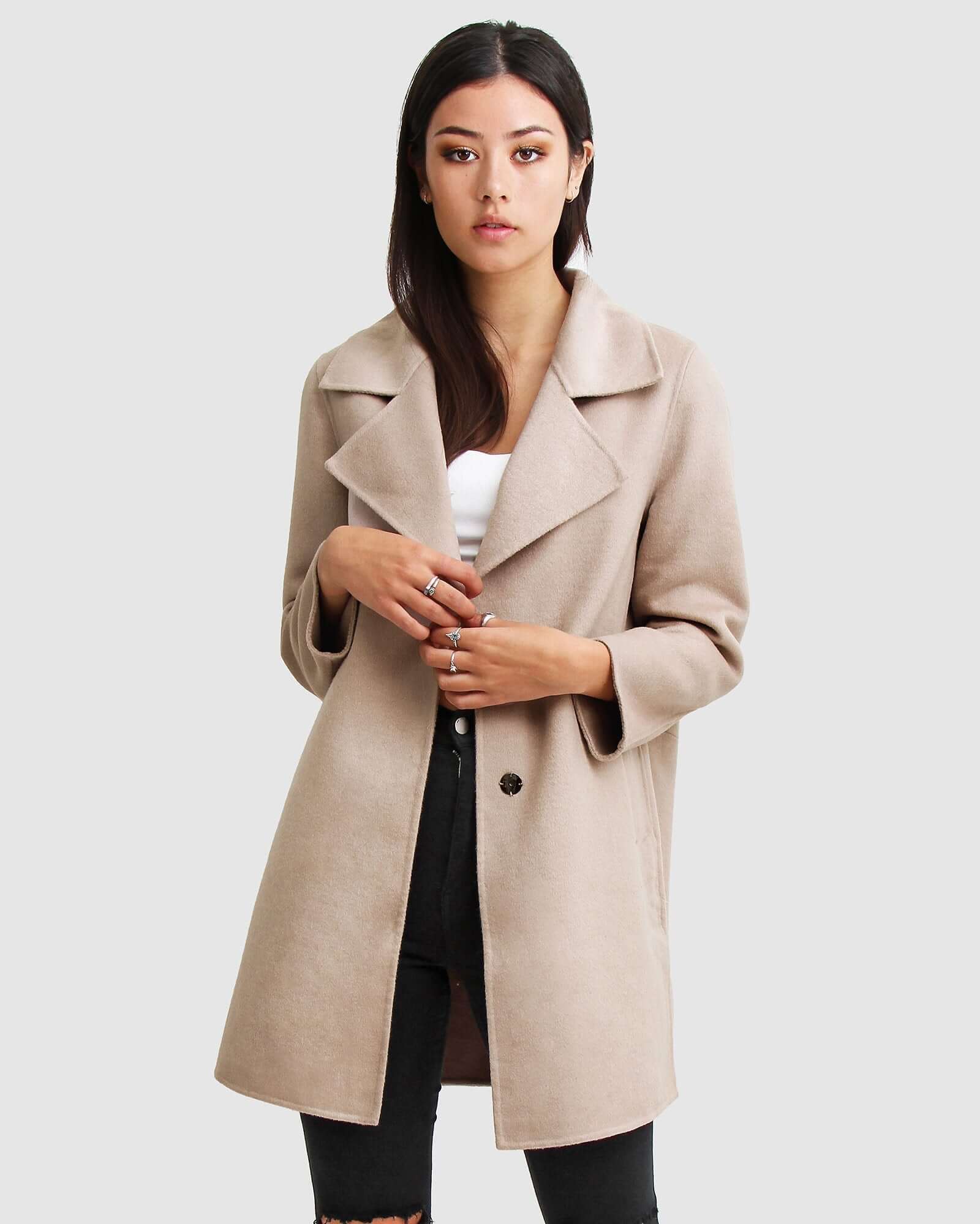 Image of Ex-Boyfriend Wool Blend Oversized Jacket - Sand