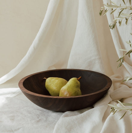 Handcrafted Wood Salad Bowls - Walnut