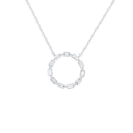 Baguette Diamond circle pendant