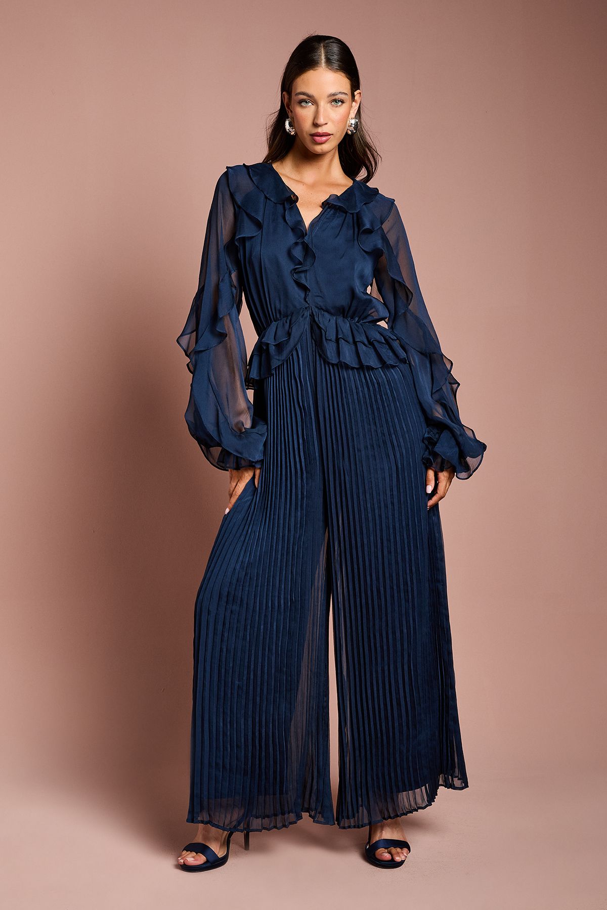 Soft Chiffon Frill Jumpsuit