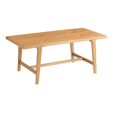 Zane Warm Wheat Wood Herringbone Parquet Dining Table