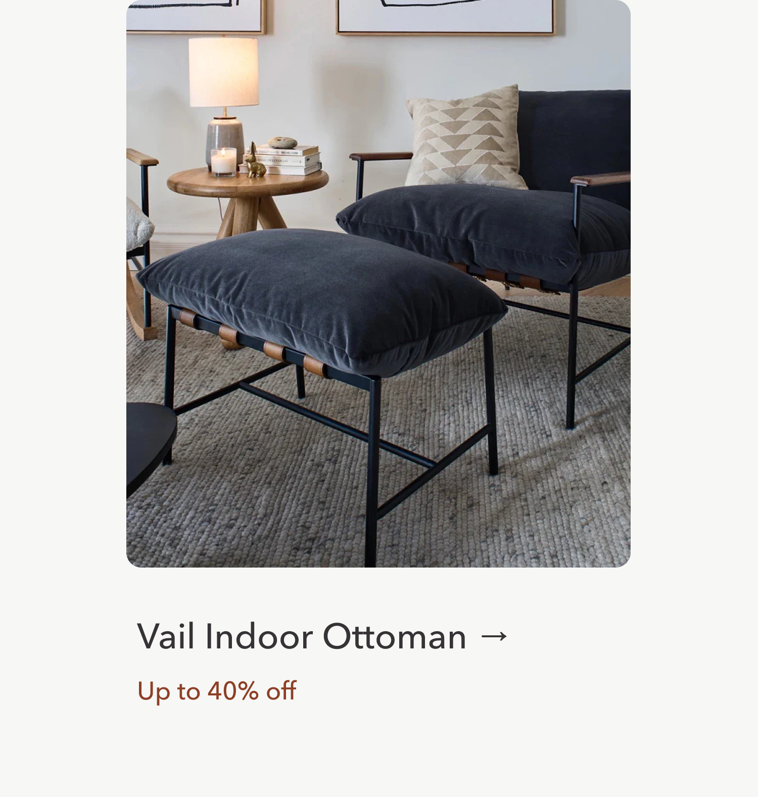 Vail Indoor Ottoman up to 40% off