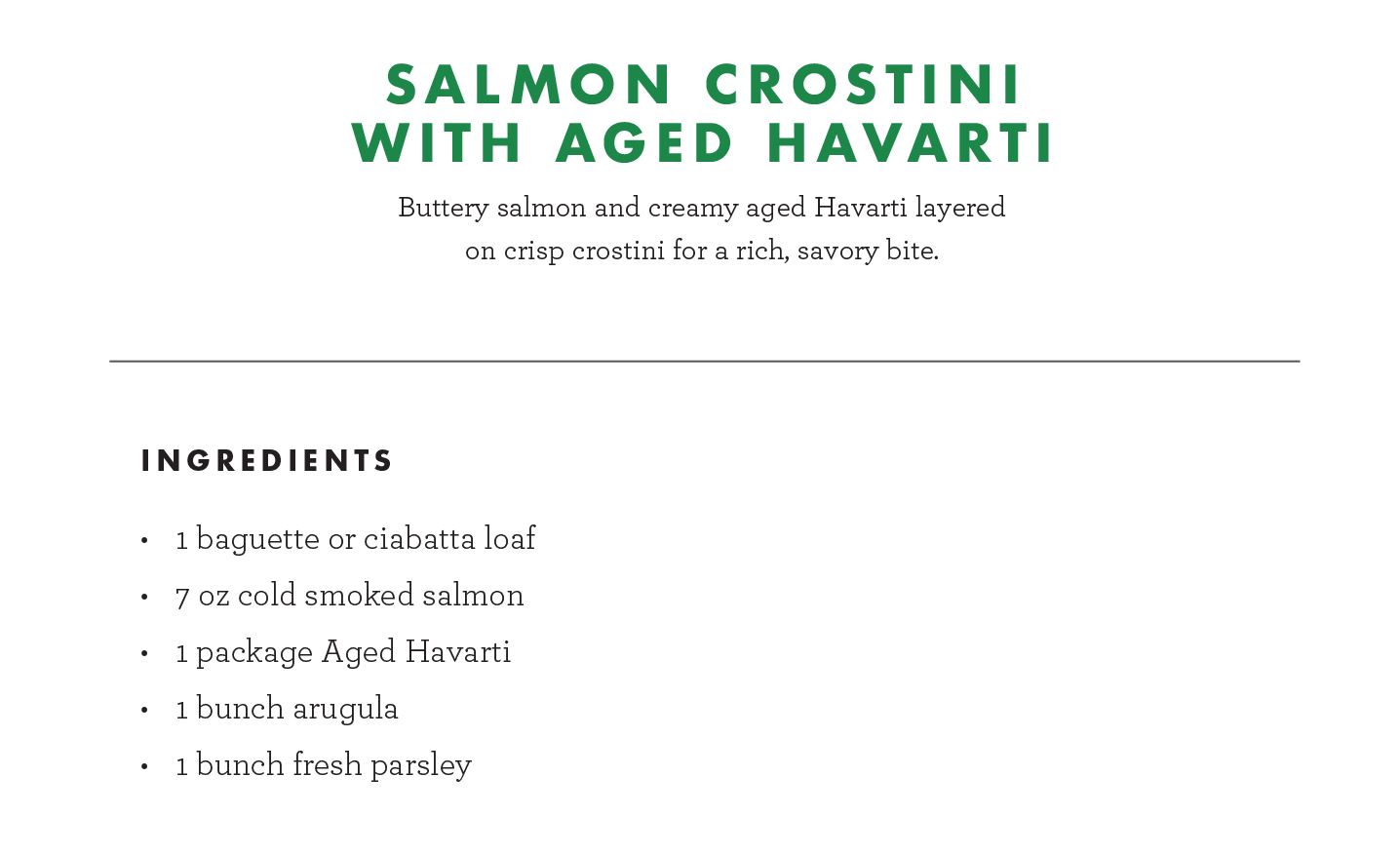 Salmon Crostini With Aged Havarti