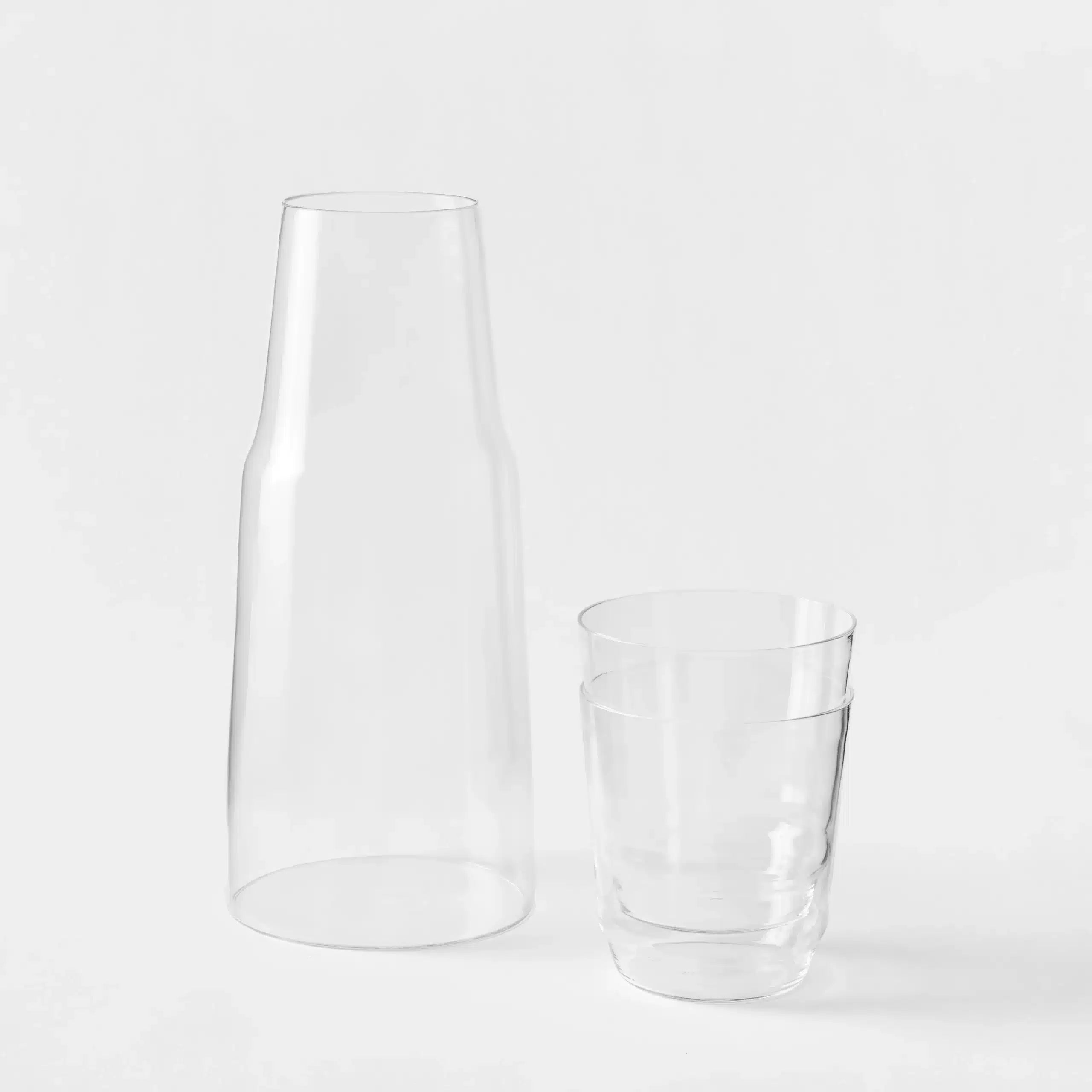 Image of Carafe and x2 Drinking Glasses