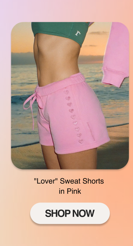 "Lover" Sweat Shorts in Pink