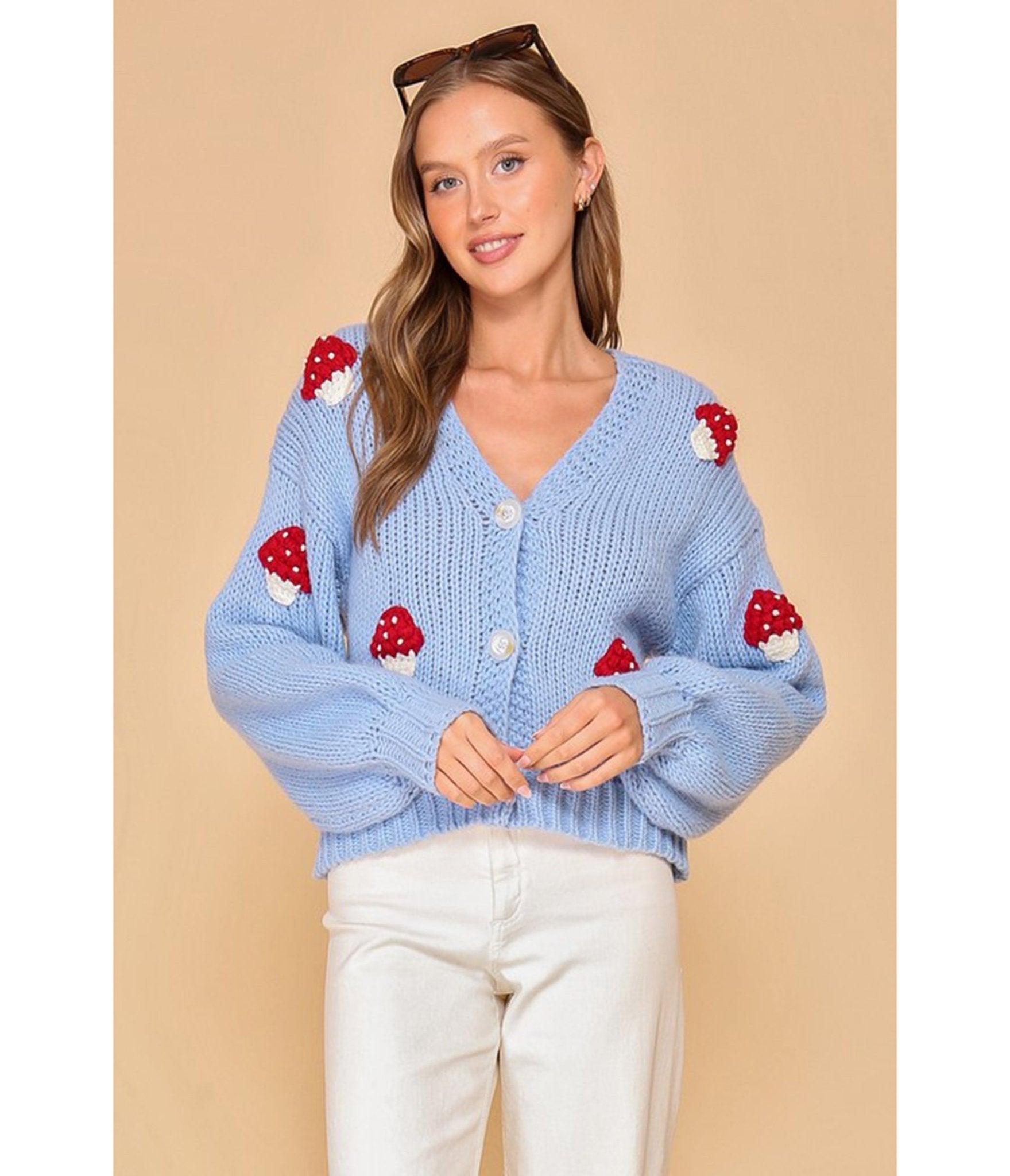 Image of Blue Mushroom Cardigan
