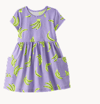 Playground Dress with Pockets | Neon Bananas on Purple