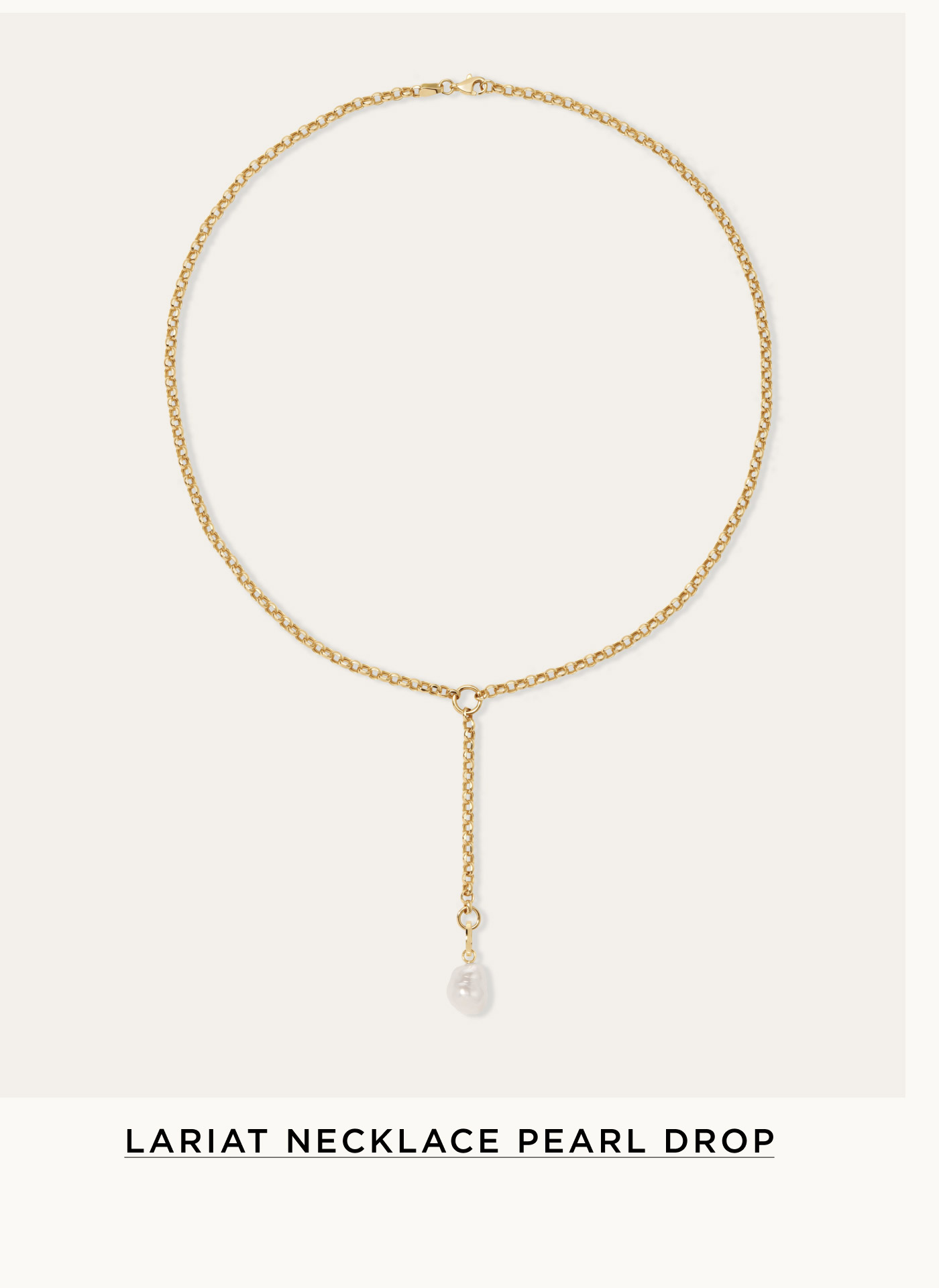 Lariat Necklace Pearl Drop