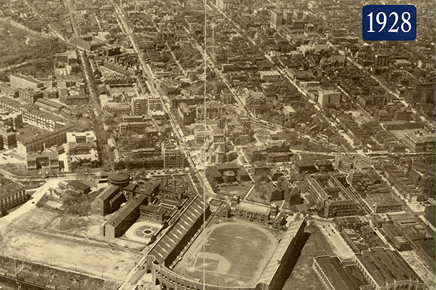 An aerial view of Penn's campus from 1928.