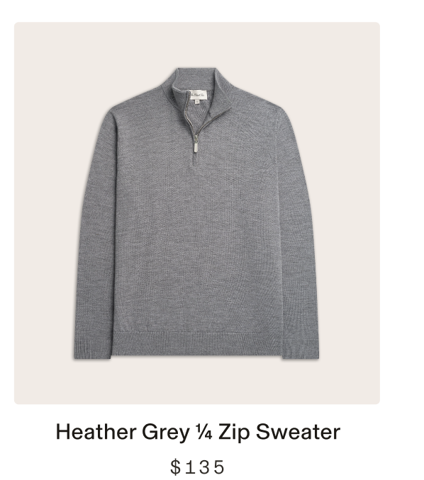 Heather Grey 1½ Zip Sweater $135