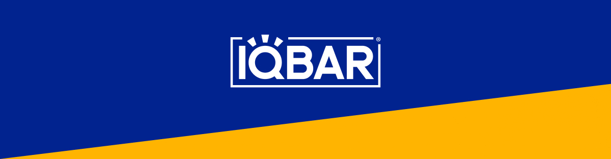 an image of a blue and yellow background with a logo for a business