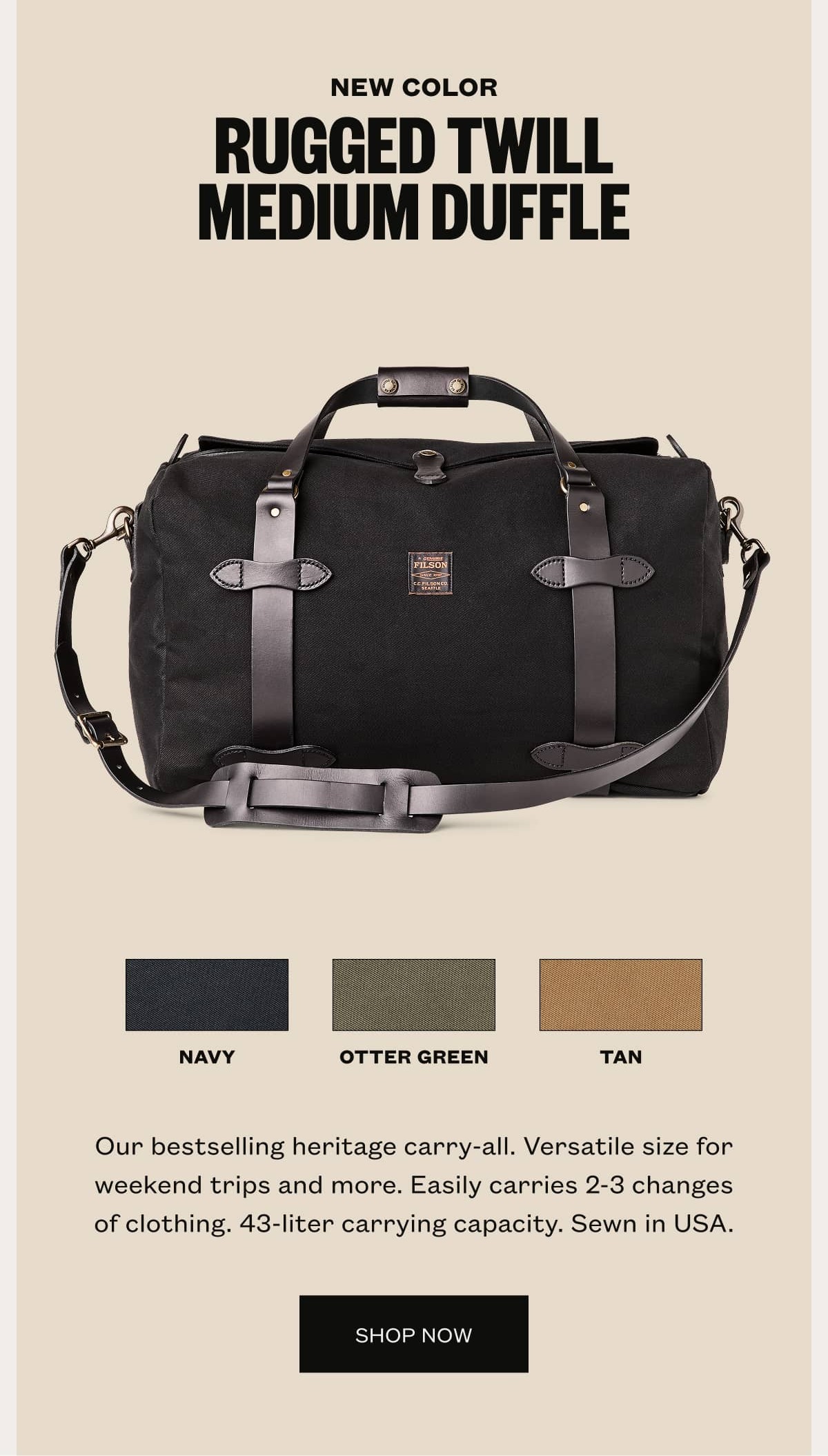 Rugged Twill Medium Duffle Bag