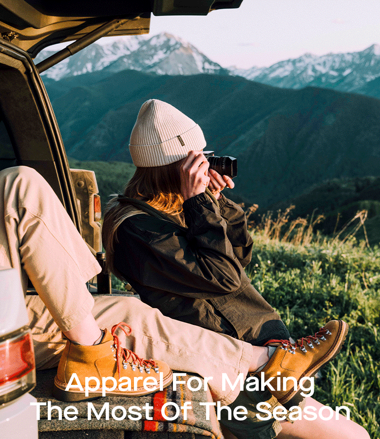 Lifestyle GIF + Link: Images of Summer Activities in various AETHER products and Collection