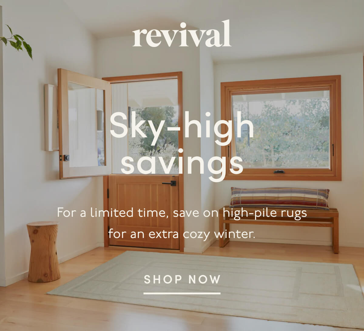 Revival | Sky-high savings | For a limited time, save on high-pile rugs for an extra cozy winter. | SHOP NOW