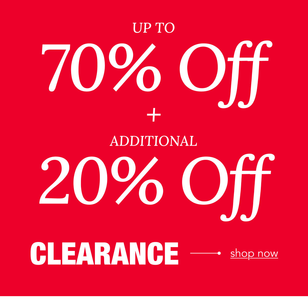 70% Off Clearance + Extra 20% Off