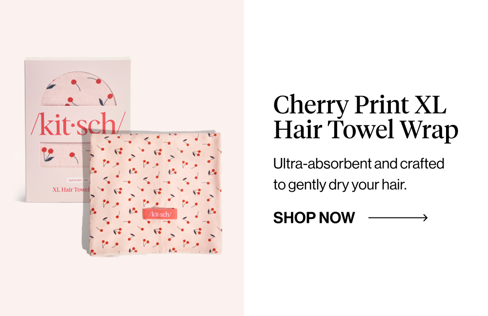 Cherry Print XL Hair Towel Wrap