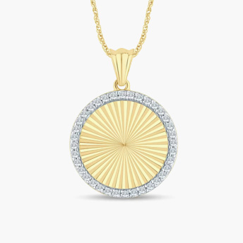 Diamond Accent Medallion Pendant in 10K Yellow Gold