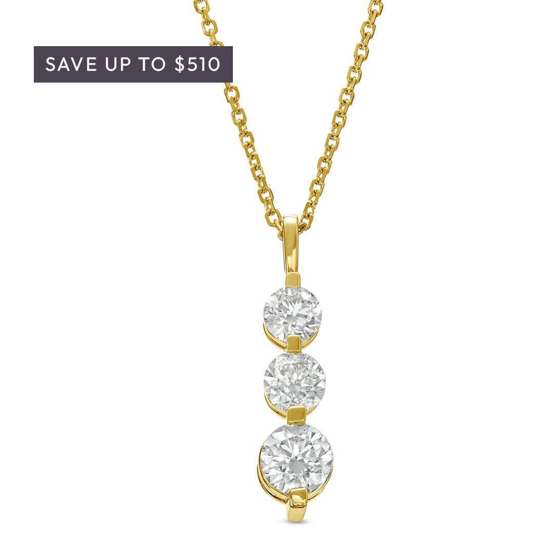 Three stone diamond pendant